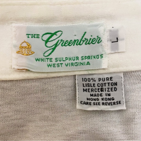 The Greenbrier Vintage White Golf Polo Shirt - Picture 9 of 10